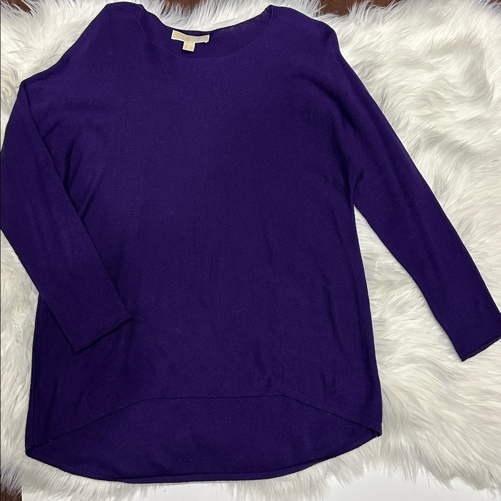 👉 Michael Michael Kors Purple Long Sleeve Knit Top Women Size S